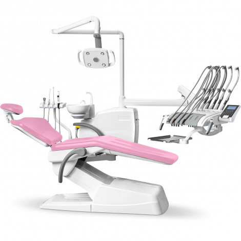 Стоматологическая установка Mercury 330 стандарт верхняя подача, Розовая