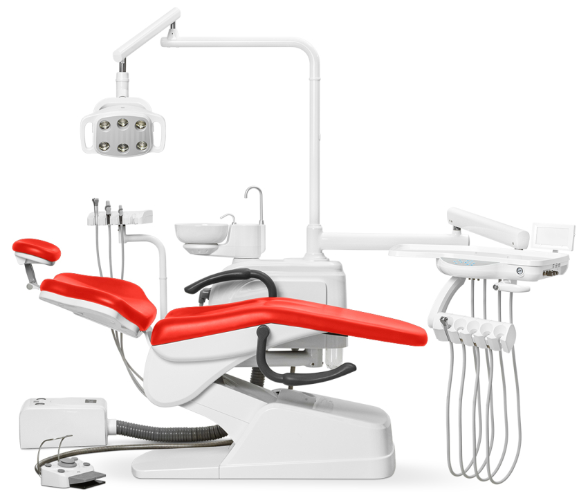 Стоматологическая установка Anya AY-A 1000 нижняя подача, Красный AY-16
